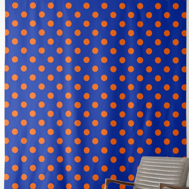 Tecido Design de padrão de bolinhas laranja sobre azul (Criador carregado)