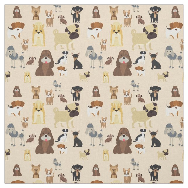 Tecido design de padrão de cão fofo para amantes de cães- (Modelo)