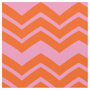Tecido Design de padrão de chevron laranja e rosa
