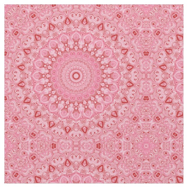 Tecido Design de padrão de mandala vermelho e rosa (Detalhe)