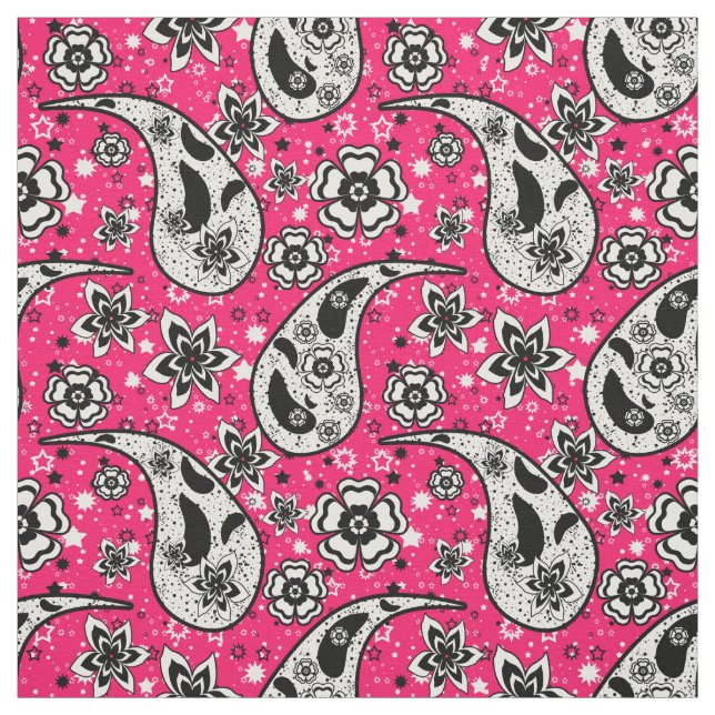 Tecido Design de padrão de Paisley Floral rosa (Modelo)