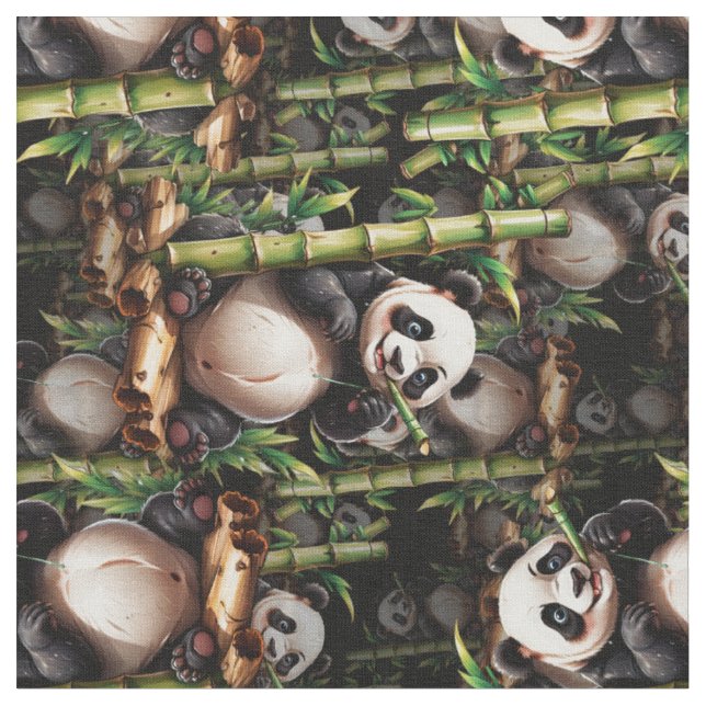 Tecido Design de padrão de Panda de Bambu  (Detalhe)
