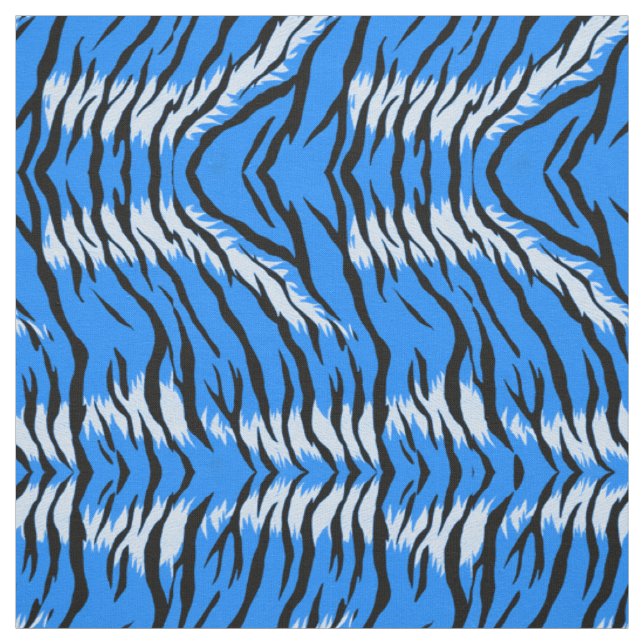 Tecido Design de padrão de pele de animal de tigre azul (Modelo)