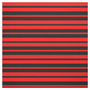 Tecido Design de Padrão de Stripes Negras Vermelhas