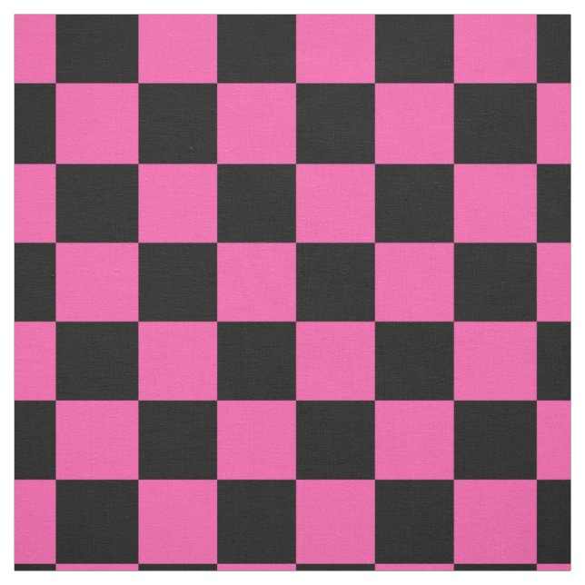 Tecido Design de padrão de verificação preto-rosa (Modelo)