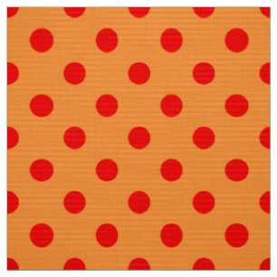 Tecido Design de Padrão do Red On Orange Bolinhas