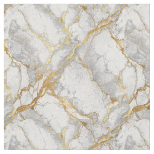Tecido Design de Pedra de Mármore Branco Veio de Ouro Lux