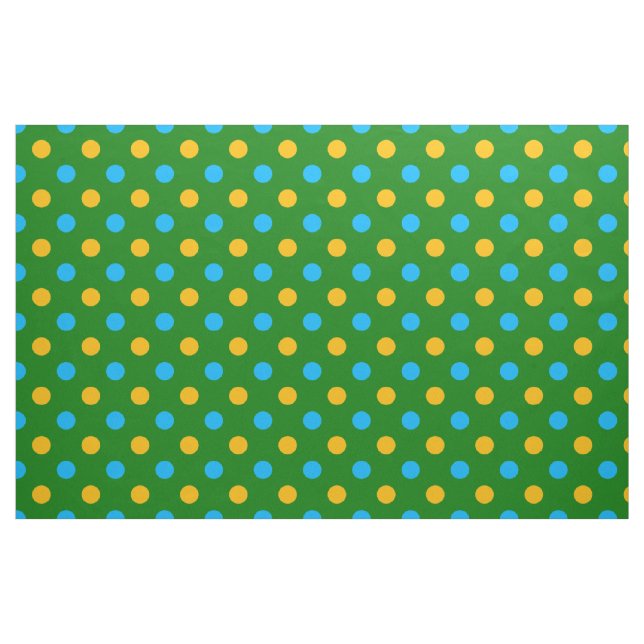Tecido Design de Pontos Polka Amarelo Verde Preto (Fat Quarter)