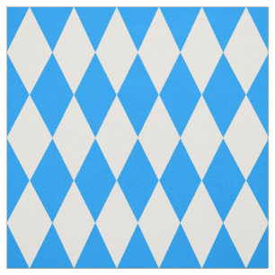 Tecido Design de Verificadores de Ouros Branco Azul