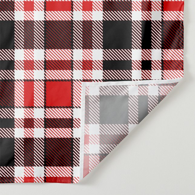 Tecido Design do Padrão do Flannel Branco Vermelho Preto (Criador carregado)