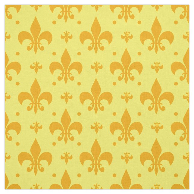 Tecido Design do padrão Fleur-de-lis amarelo (Modelo)