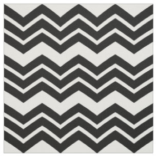 Tecido Design em Zigue-Zague Chevron Preto e Branco