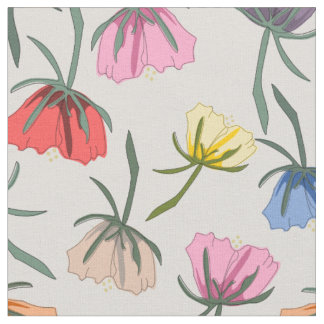 Tecido Design Floral Colorido Divertido em Algodão