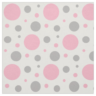 Tecido Design Geométrica da Bolinhas de Cinza Rosa