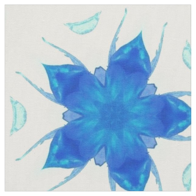 Tecido design geométrico de safira de flor azul Azure (Detalhe)