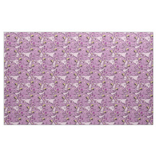 Tecido Design gráfico do teste padrão roxo do gato do