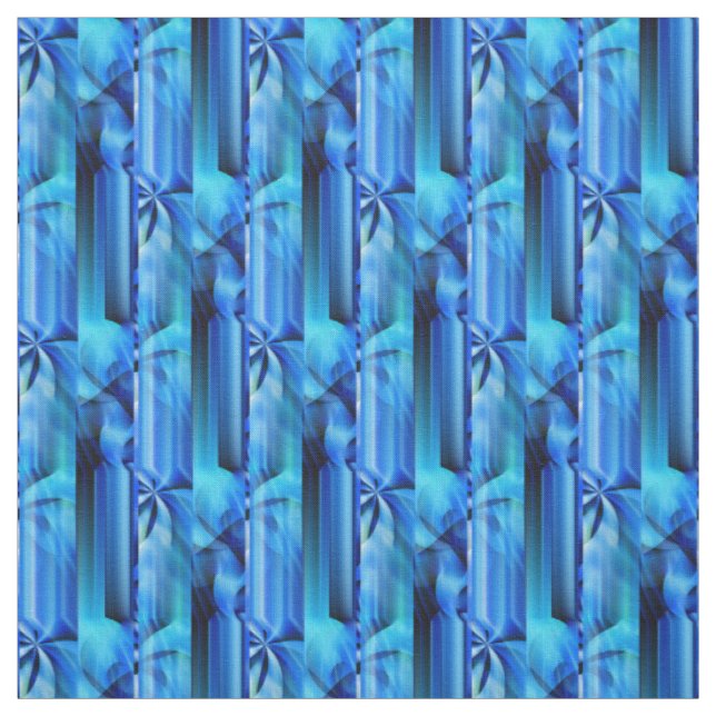 Tecido Design gráfico sem costura - preto azul I (Modelo)
