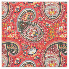 Tecido - Design Paisley Vermelho