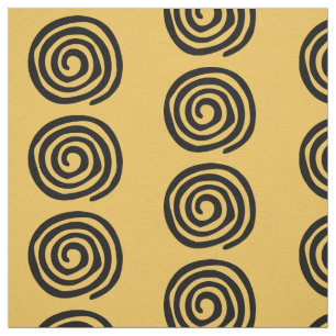 Tecido Design primitivo da arte tribal espiral do