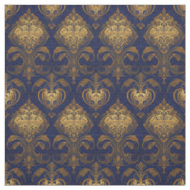 Tecido Design Real Azul e Dourado