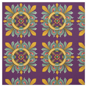 Tecido Design roxo do azulejo do Victorian