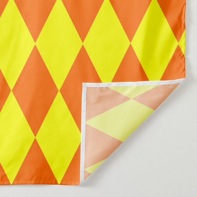 Tecido Design Xadrez Arlequim Amarelo Laranja (Criador carregado)