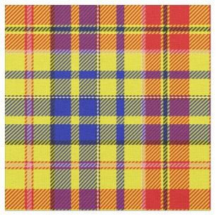 Tecido Design Xadrez Escocês Amarelo Vermelho Azul