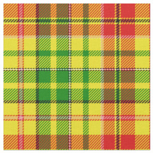 Tecido Design Xadrez Escocês Amarelo Vermelho Verde