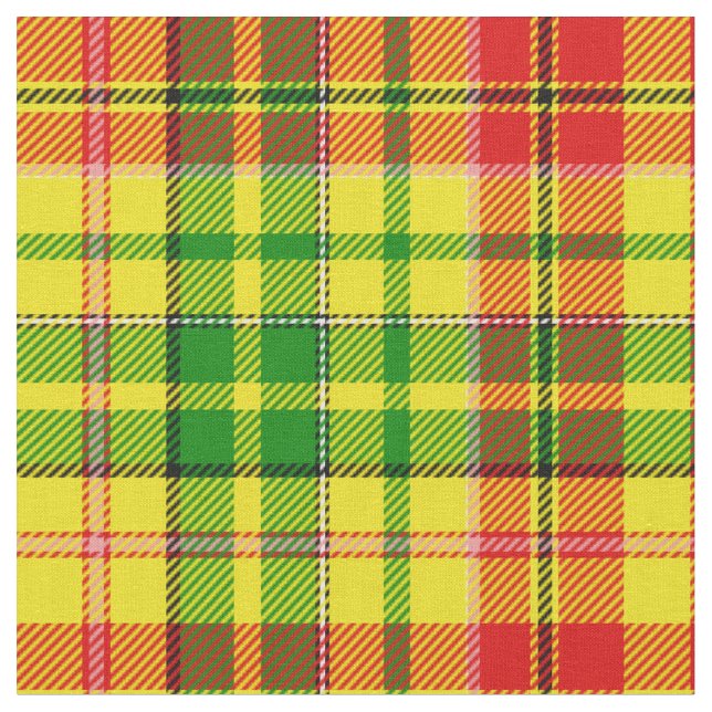 Tecido Design Xadrez Escocês Amarelo Vermelho Verde  (Detalhe)