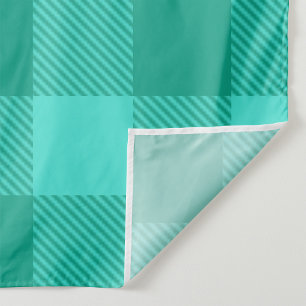 Tecido Design Xadrez Gingham Azul-Verde e Turquesa 