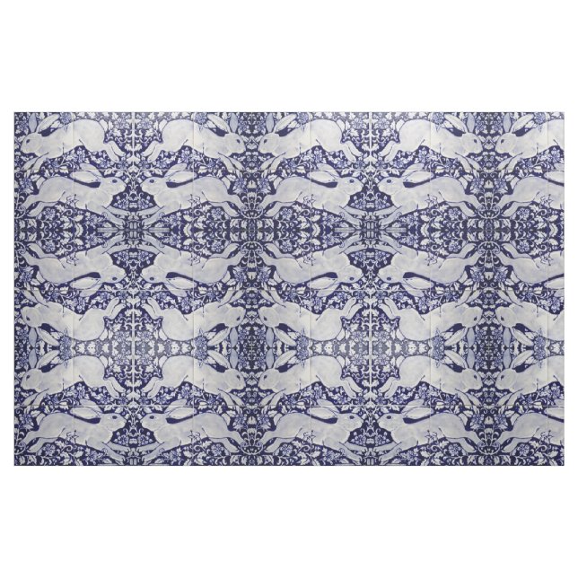 Tecido Designer do Azulejo Azul e Branco do Dedham (Fat Quarter)