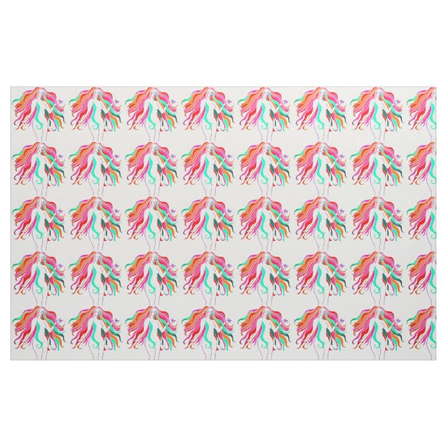 Tecido Deusa multi-colorida de cabelos longos Thunder_Cov (Fat Quarter)