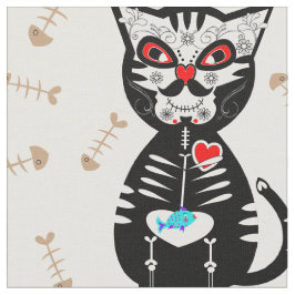 Tecido Dia Bonito do Crânio do Açúcar Morto Impressão