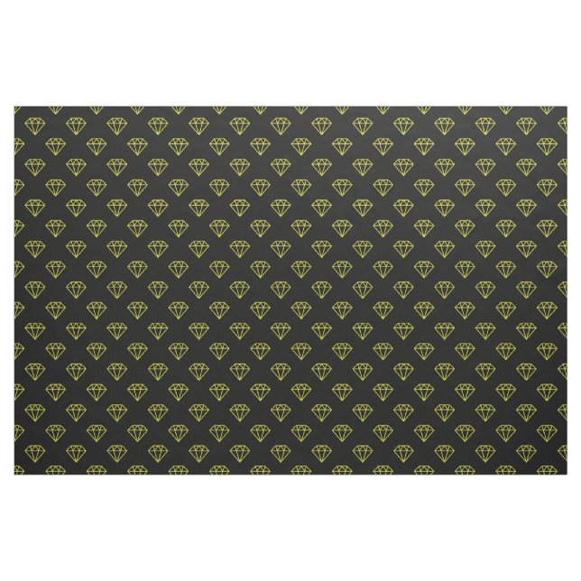 Tecido Diamante - Amarelo de Banana em Preto (Jarda)