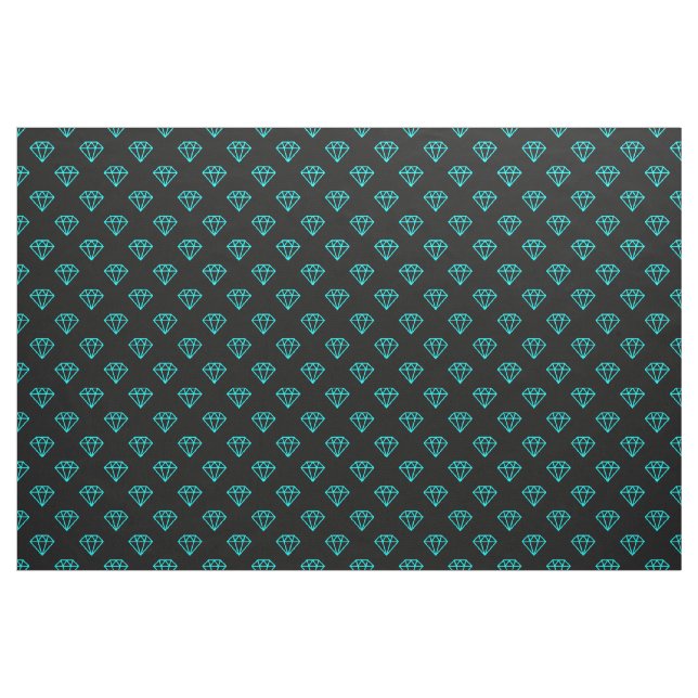 Tecido Diamante - Ciano em Preto (Jarda)