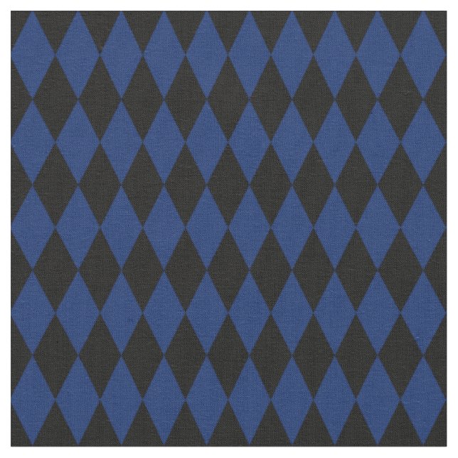 Tecido Diamantes Harlequim Preto e Azul-Marinho (Detalhe)
