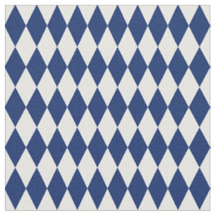 Tecido Diamantes Harlequin Branco e Azul Marinho
