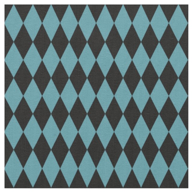 Tecido Diamantes Harlequin Preto e Azul (Detalhe)