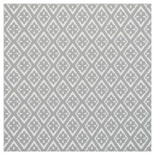 Tecido Diamantes medievais - cinzas prateadas e brancas