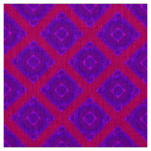 Tecido Diamantes selvagens em vermelho e em roxo
