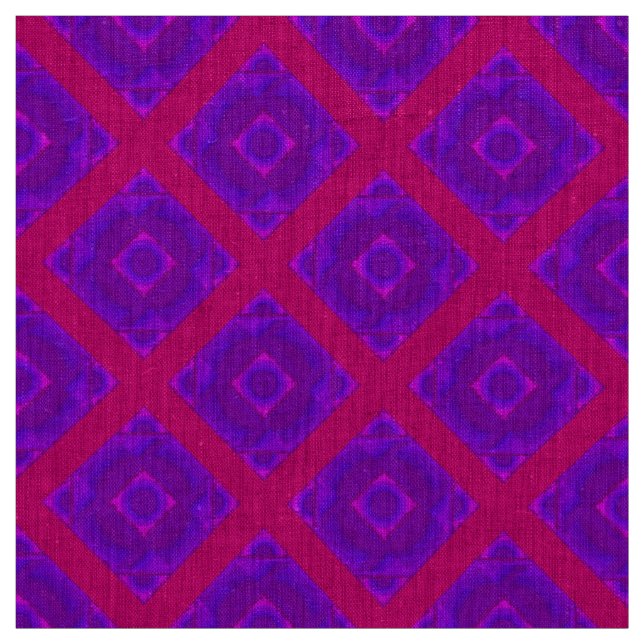Tecido Diamantes selvagens em vermelho e em roxo (Modelo)