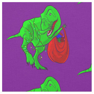 Tecido dinossauro tiranossauro rex de natal feio