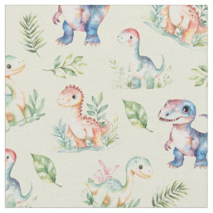 Tecido Dinossauros de Aquarela