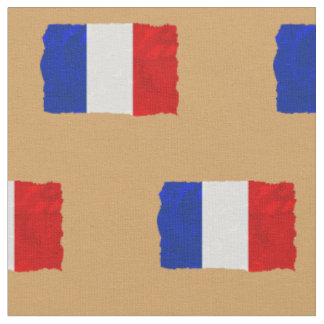 Tecido Distorce a bandeira francesa em bege