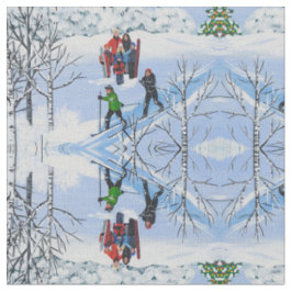 Tecido Divertido na neve de Natal