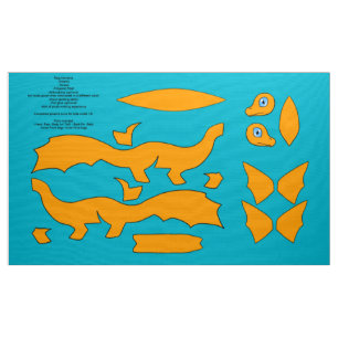Tecido DIY cortou e Sew o dragão Plushie - Orenji Ogon d