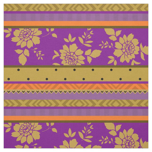 Tecido Do amarelo violeta chique da mostarda de Boho (Modelo)