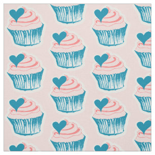 Tecido do amor do cupcake