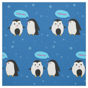 Tecido do casal do pinguim