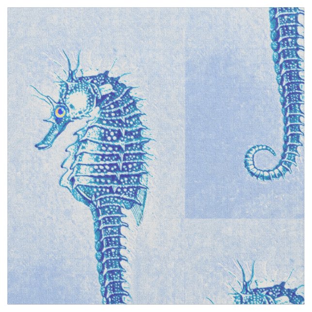 tecido do cavalo marinho do bluye do vintage (Detalhe)